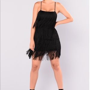 Chic black Fringe mini dress!